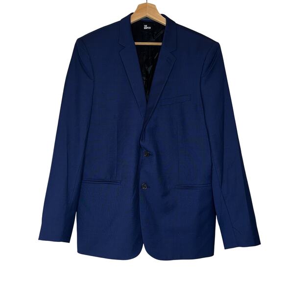 The KOOPLES 100% Wool Navy Blue Micro Houndstooth Blazer Mens Size 52 L-XL - Picture 5 of 16